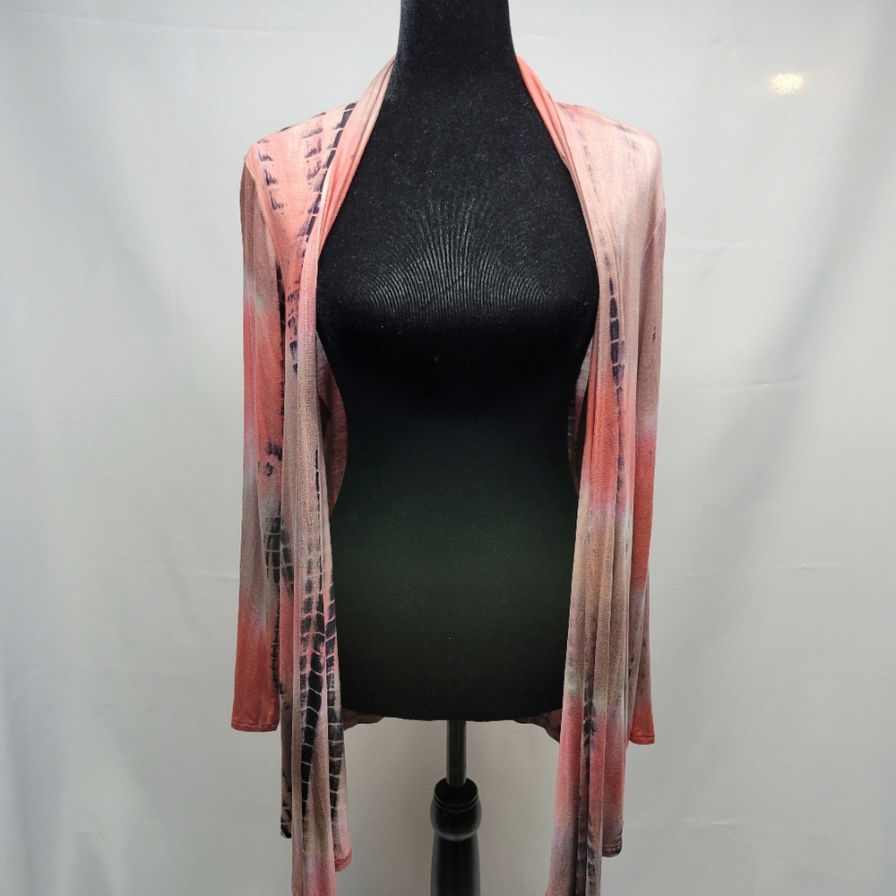 TruSelf Pink Ombré Open Front Draped Cardigan NWOT